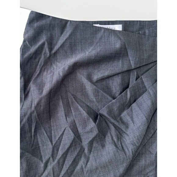 Max Mara Womens Pencil Skirt Gray Size Large Faux Wrap Side Zipper - Picture 2 of 7